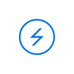 Піктограма блискавки синього кольору